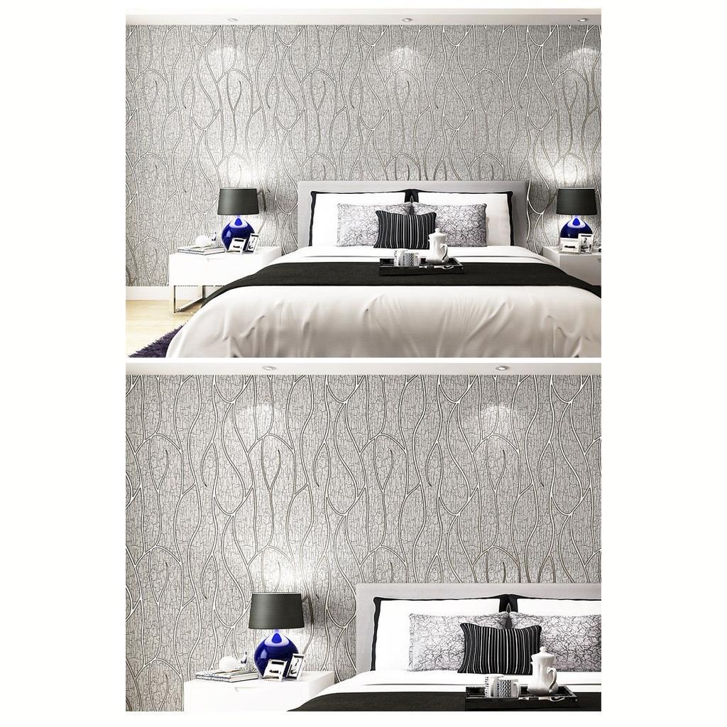3D Embossed Non-Woven Wallpaper Soft Suede Texture Wall Covering TV Unit, Couch Backdrop & Bedroom (Unpasted, DIY Friendly)