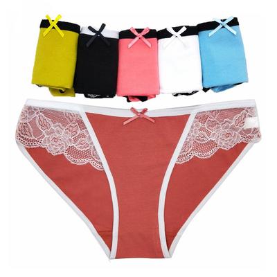 Lenjerie de corp Femei Bumbac Dantela Sexy Chiloți Chiloți Talie joasă De zi cu zi Slip pentru fete Tinere Lot 6 BUC.