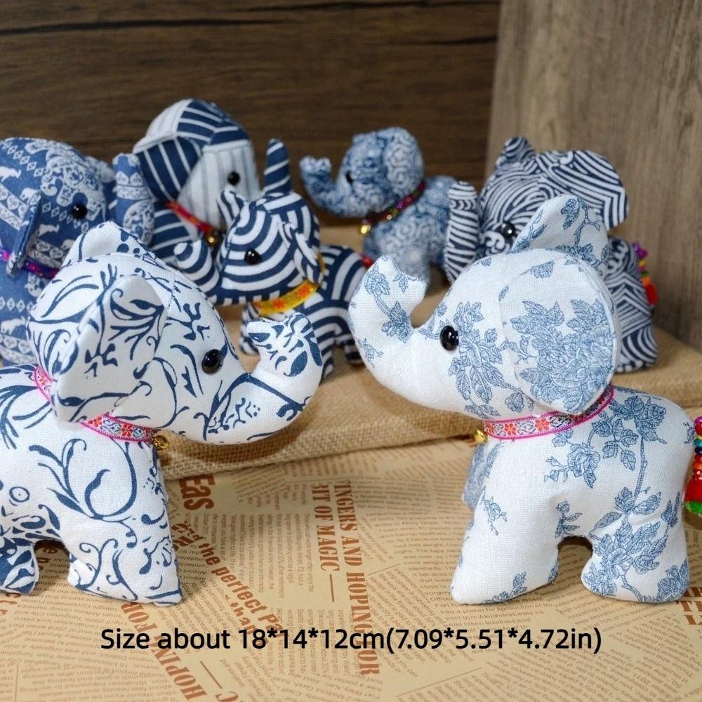 Thai Fabric Elephant Plush Doll Toy Ethnic Ganesha Stuffed Animal Elephant Ornament Travel Gift