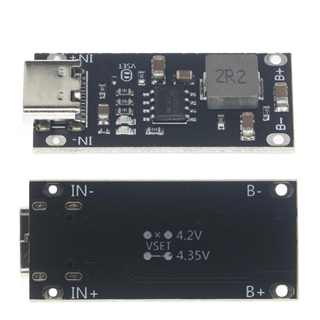 High Efficiency USB Type-C High Voltage Input 3A Polymer Triple Lithium Battery Fast Charging Board IP2312 CC/CV Mode 5V To 4.2V