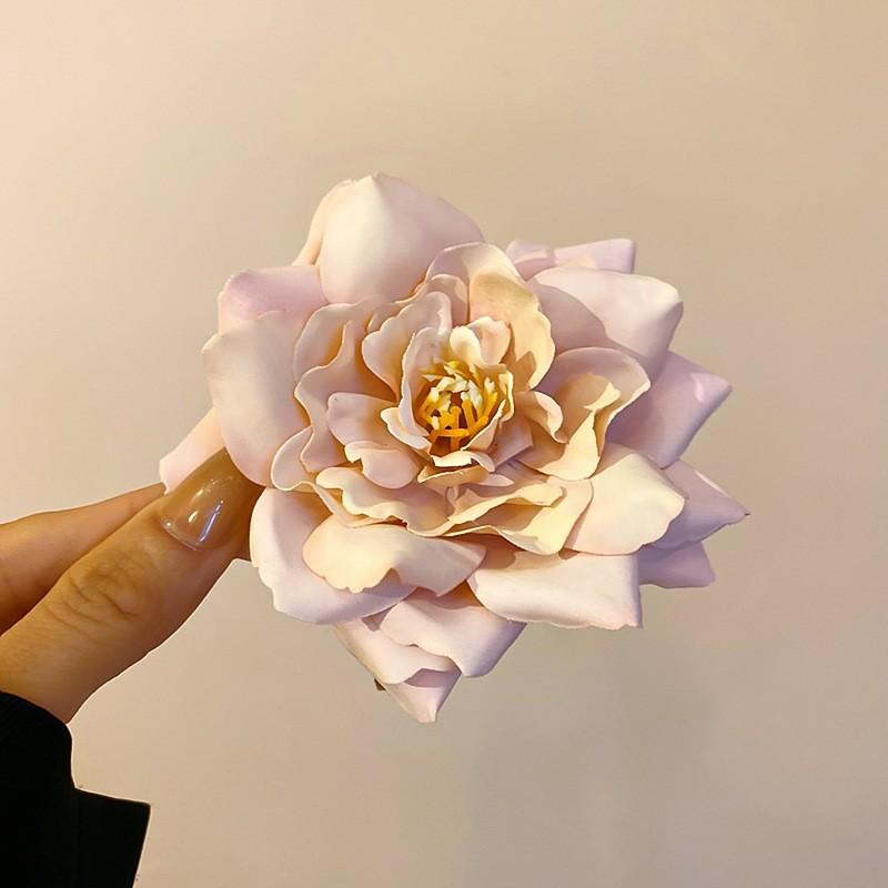 Internet Celebrities with the Same Fabric Flower Hairpin Holiday Wind Sweet Back Head Grab Clip Fashion Niche High-end Hair Accessories Women
