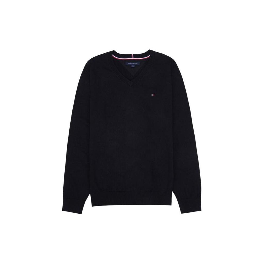Tommy Hilfiger Solid Color Crew Neck Pullover Sweater Men sweater Black 78B9263-012