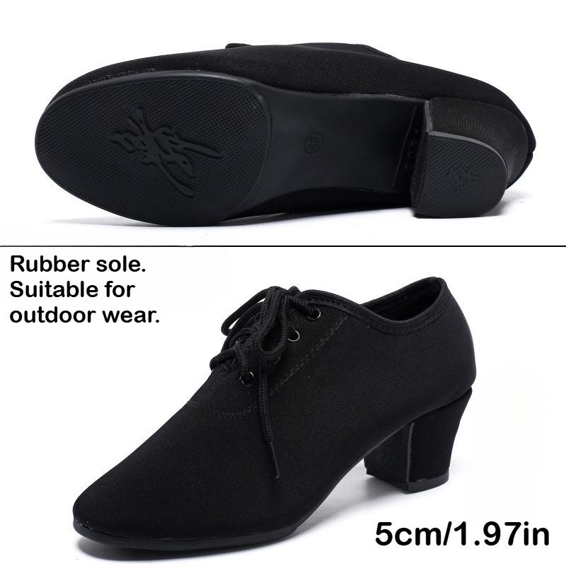 Women's Dance Shoes Black Modern Ballroom Salsa Shoes Adult Tango and Ballroom Sneakers
