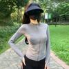 Women'S Summer Sportswear Quick-Drying Long-Sleeved Stand-Up Collar Running Tight-Fitting Sun Protection Top