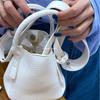 New Macaron Lychee Pattern Soft Leather Bucket Bag Casual Versatile Hand Carry Vegetable Basket One Shoulder Messenger Bag Mini