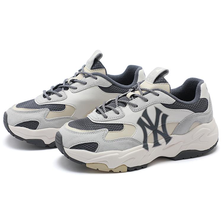 New MLB Big Ball Chunky Cushioning Height Increasing Low Top Chunky Sneakers Unisex Gray 3ASHC3S1N-50CGS