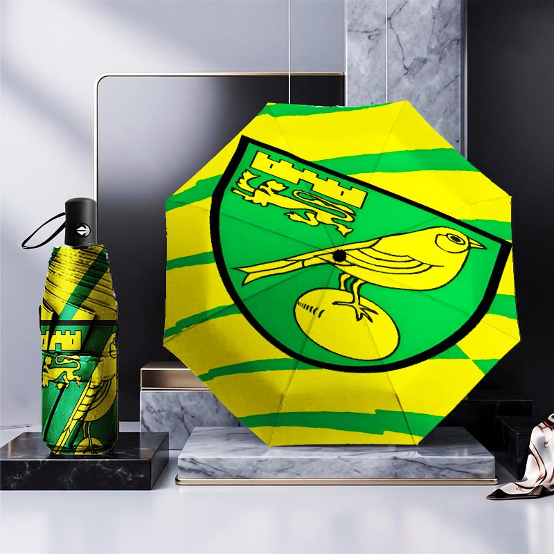 Nor-wich Football Club Crest Umbrella 8-Frame for Travel, Camping, Casual Lightweight Portable Umbrella, Essential for Every Family Holidays Gift