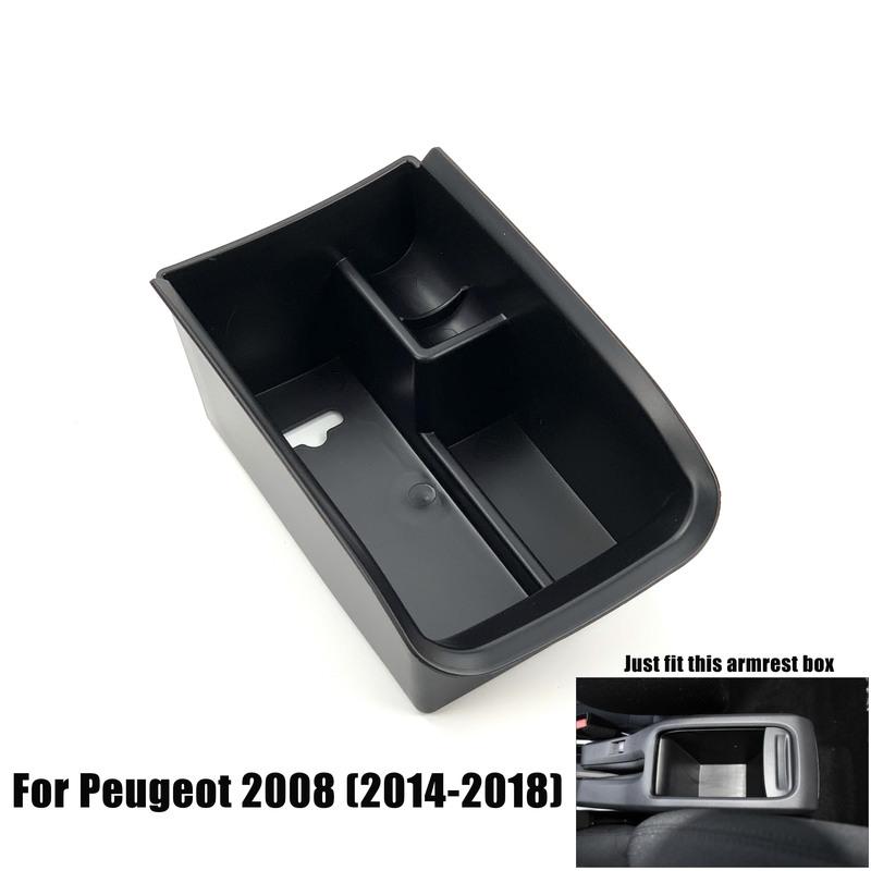 Automobile Armrest Storage Box For Peugeot 308 408 2008 3008 4008 5008 Center Console Container Storage Organizer Car Accessorie