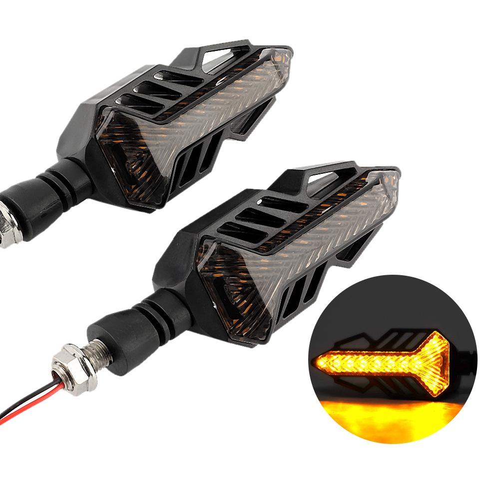 1Pair Motorcycle LED Water Flowing Turn Signal Light Indicator Blinker Lamp Universal