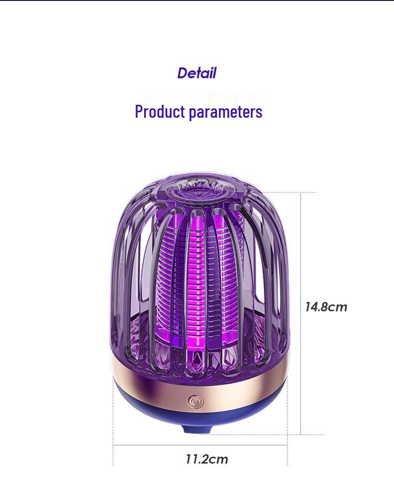Dual-Use Electric Mosquito Killer Lamp: Rechargeable, Plug-In, with Mosquito Attractant and Repellent Functions for Household Use.