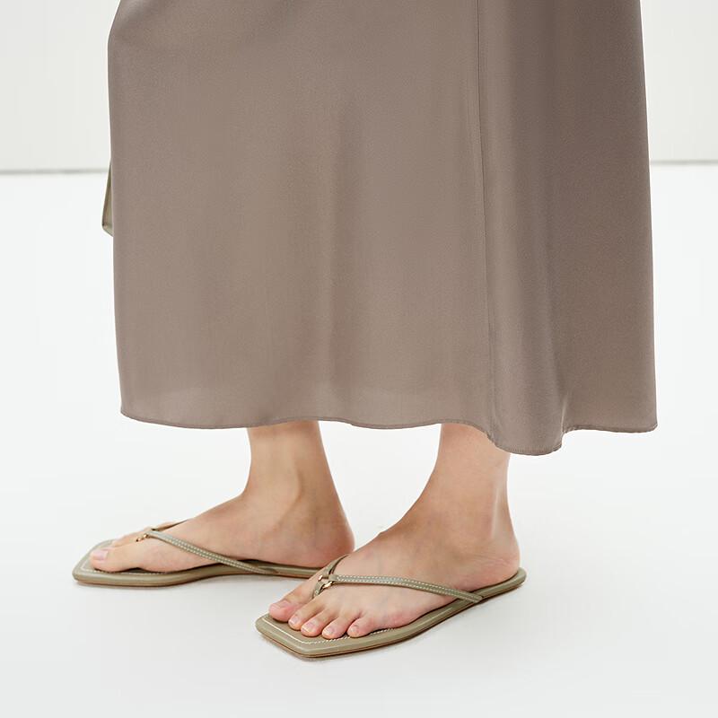 Less 2025 Summer Mulberry Silk Slim Skirt
