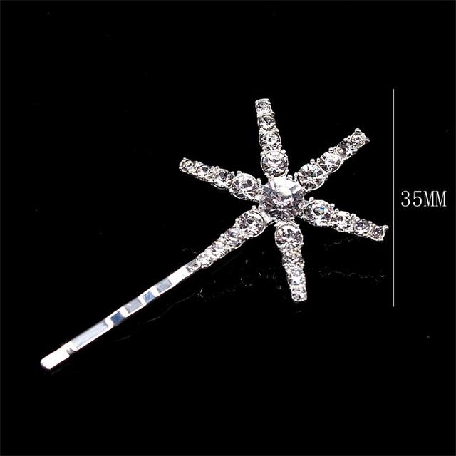 New Geometric Stars Moon Rhinestone Hair Clip Set Snowflake Star Bride Hairpins Women Side Clip Hair Barrettes Hair Accessories
