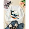 Unisex Crew Neck Fashion Sweatshirt , Autumn And Winter Western Style Top, Long Sleeved, Casual Multi Colored Option, Perfect For Little