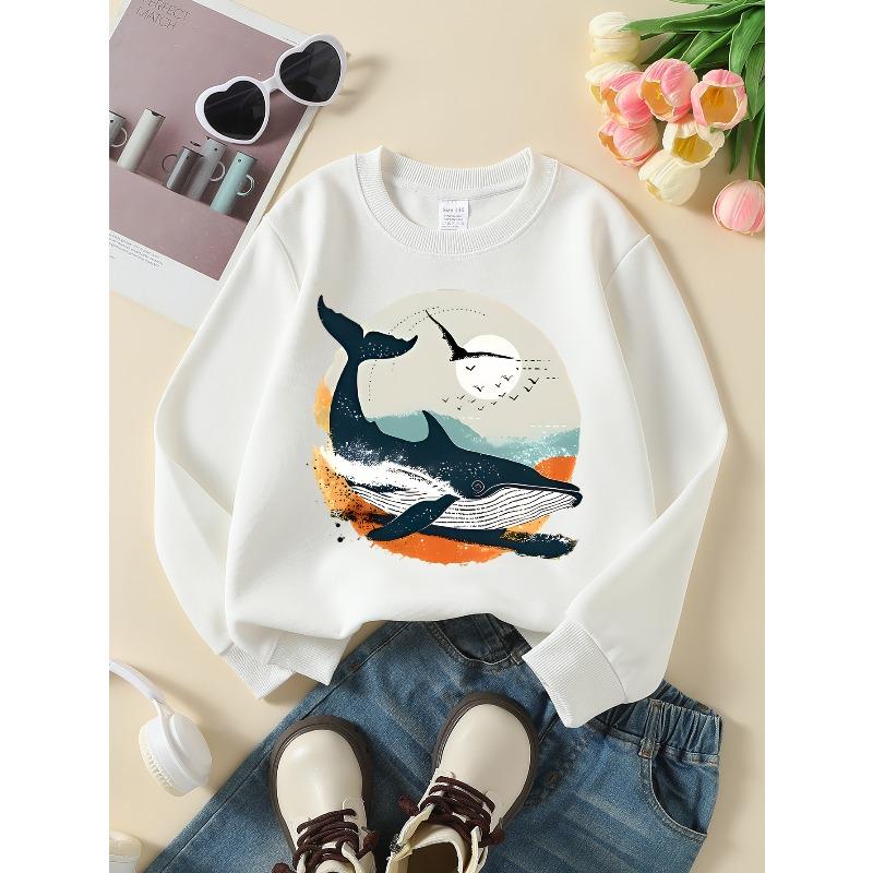 Unisex Crew Neck Fashion Sweatshirt , Autumn And Winter Western Style Top, Long Sleeved, Casual Multi Colored Option, Perfect For Little