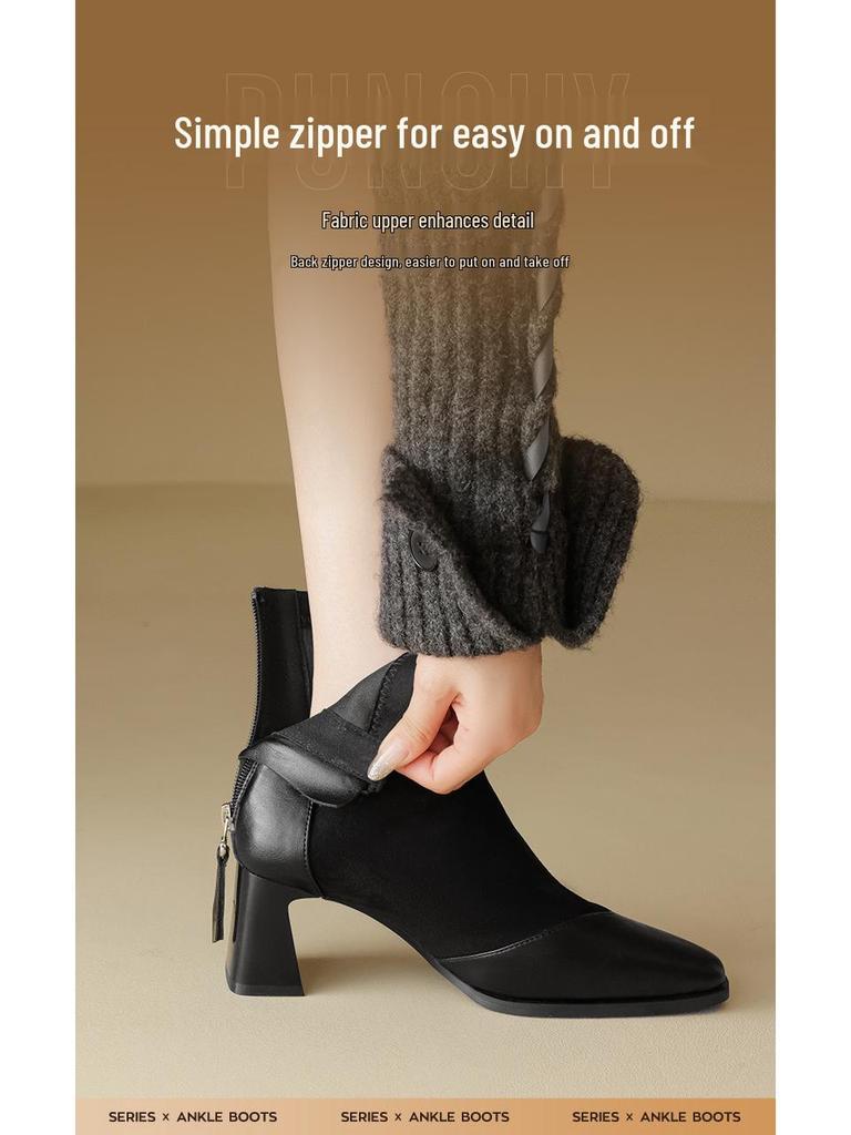 Augusden Women's Vintage Pointed Toe Chelsea Ankle Boots, Autumn 2025 Collection