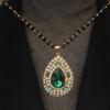 A Niche Retro Emerald Teardrop Long Necklace and Sweater Chain, Exuding A Fashionable and High-end Vibe for Women