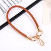 Trendy 6mm Leather Cord Keychain: Fashionable Wrist Strap Mobile Phone Lanyard