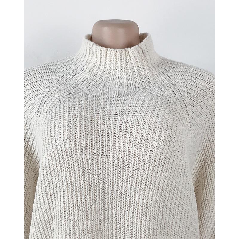 Herbst- und Winter-Neuheiten mittellange Raglanärmel Damenstrickwaren, Langarm-Pulloverkleid mit halbem Rollkragen, um warm und elegant zu bleiben YL1307