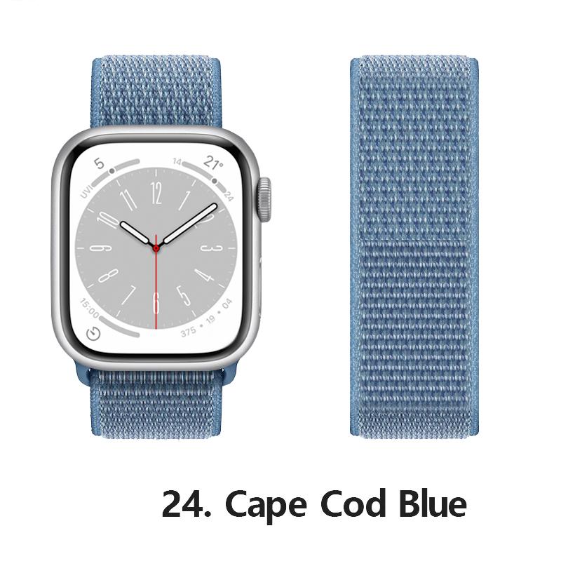 Nylon Strap For Apple Watch 10 Bands 46mm 44mm 40mm 45mm 41mm 49mm 42mm 38mm Bracelet Correa iwatch Series 8 se 7 6 3 9 11 40 mm