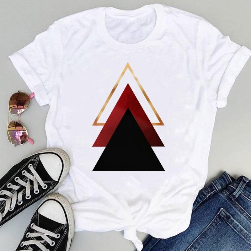 Watercolor Lovely Striped 90s Summer Fashion Women Print Tee Top Tshirt Short Sleeve Lady Female Clothing Casual Graphic T-shirt