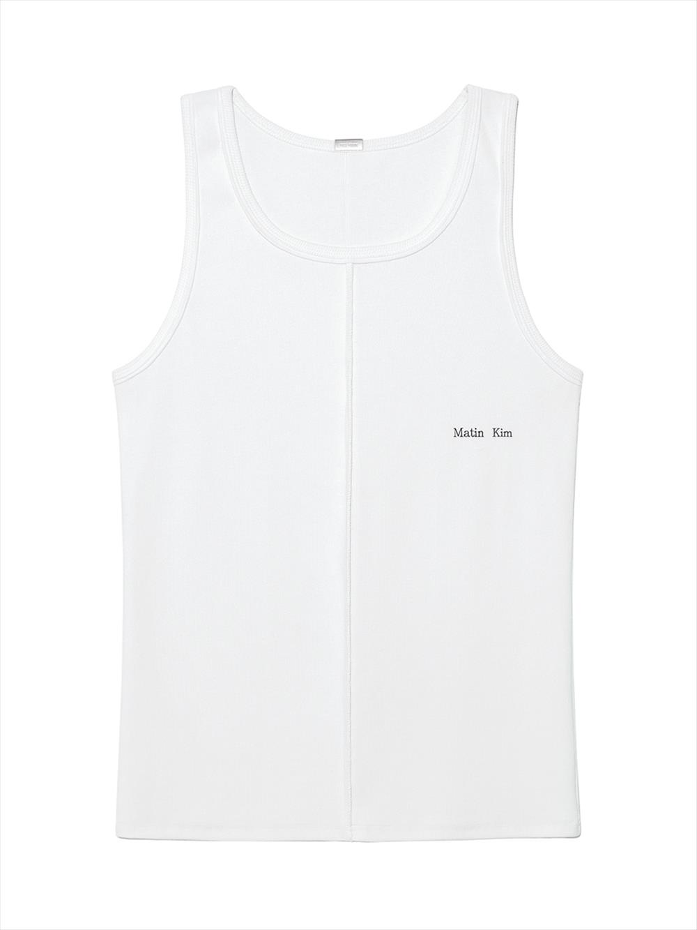 [Matinkim] Small Logo Pintuck Sleeveless Top for Men M