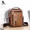 LAOSHIZI Genuine Leather Men's Crossbody Shoulder Bag Vintage Cowhide Messenger Bag for Male Small Casual Handbag