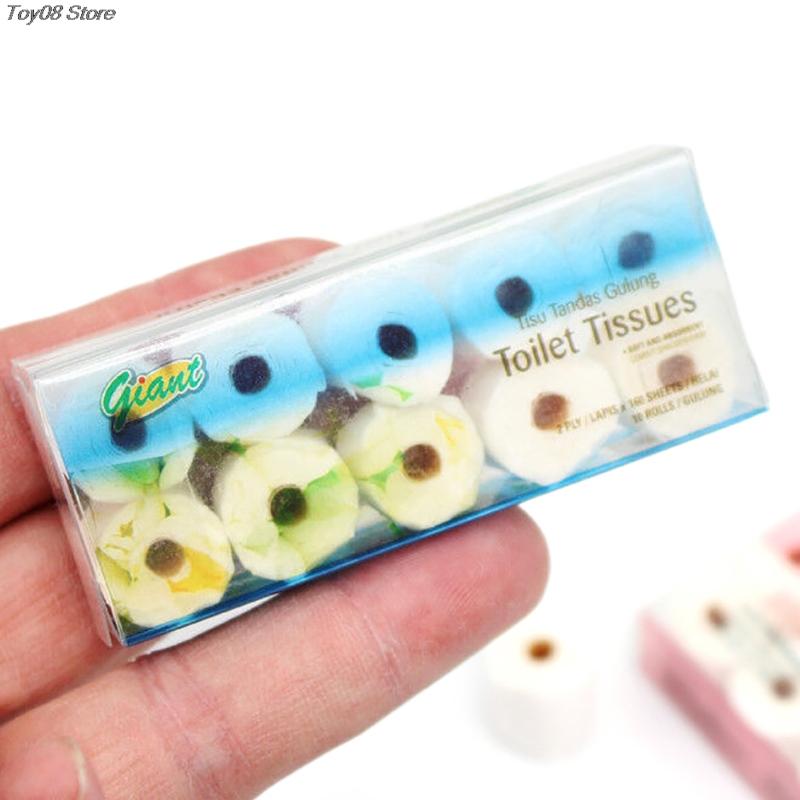 1/12 Dollhouse Miniature Paper Towel Roll Model Roll Of Tissue Home Decor Toy Doll House Toilet Accessor Kids Pretend Play Toys
