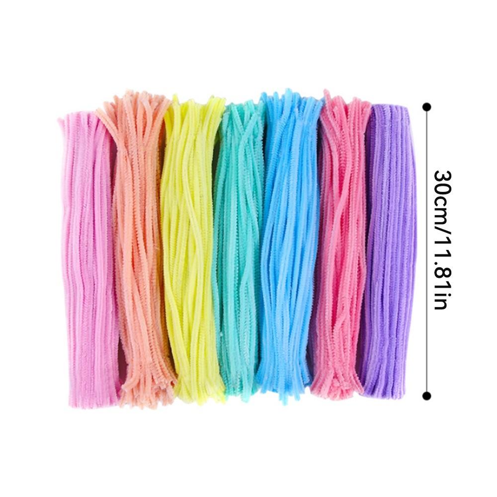 100/300PCS Creative Wires Chenille Wire Pipe Flower Headband Colorful DIY Plush Stem Wired Twist Stick DIY Handmade Toy Materia