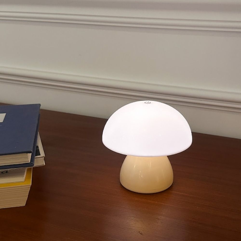 Warm White Lights Mushroom LED Table Lamp Dimmable Function USB Charging Port USB Charging Night Light LED Technology