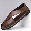Sandals Men Summer Genuine Leather Mens Shoes Youth Beach Shoes Lightweight Breathable Slippers Men's Sandal Low Top Mens Shoes