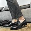[One-piece Loafers] Business and Leisure Pointed Tassel Leather Shoes Men's Foot Shoes