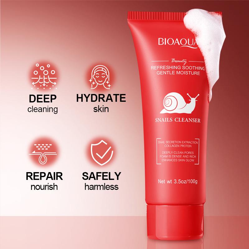 Snail Cleansing Cleanser | Deeply Cleans Pores and Controls Oil | Removes Blackheads | Delicate Foaming Cleanser