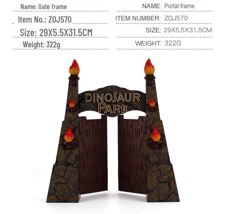 Jurassic Simulation Farm Scene Dinosaur Model Sand Table Toy Set with Fence and Gate