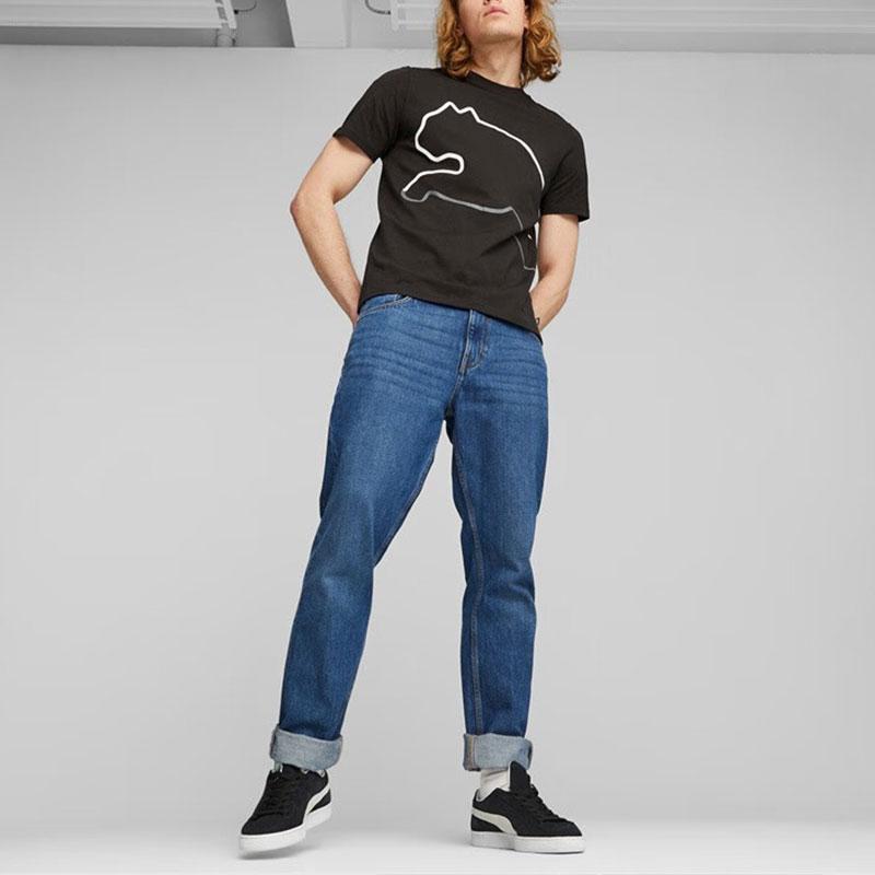 Puma Graphics Tee Logo Print Round Neck Short Sleeve T-Shirt Men Tops Black 680275-01
