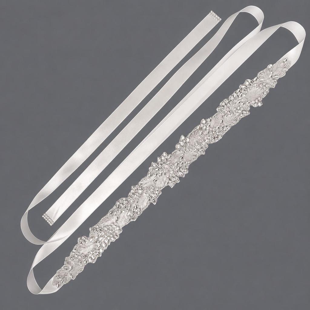 Elegant Silver Rhinestone Wedding Belt – Versatile High-End Dress Accessory for Fashion Shows and Performances