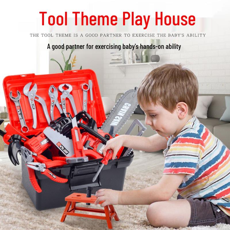 2025 Kids' Toolbox Pretend Play Set with Electric Drill & Screws