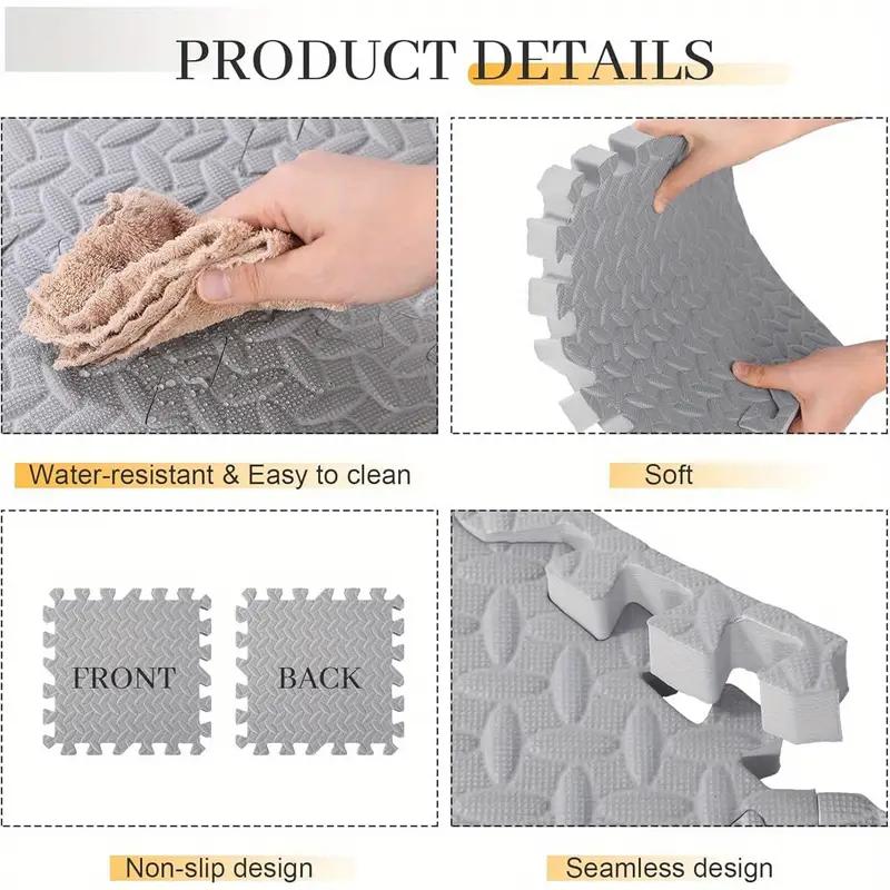 1/4/8Pcs 2.5cm Thick EVA Interlocking Foam Floor Mats Non-Slip Waterproof Puzzle Tiles for Gym Workout Home Kids Room Protection