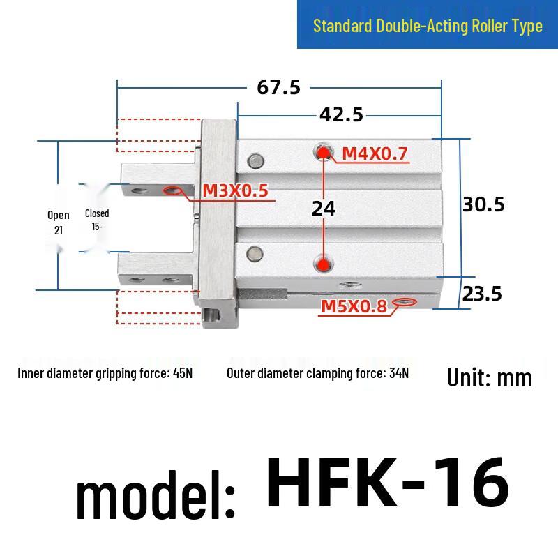 Huile HFK Series Small Mechanical Parallel Air Gripper