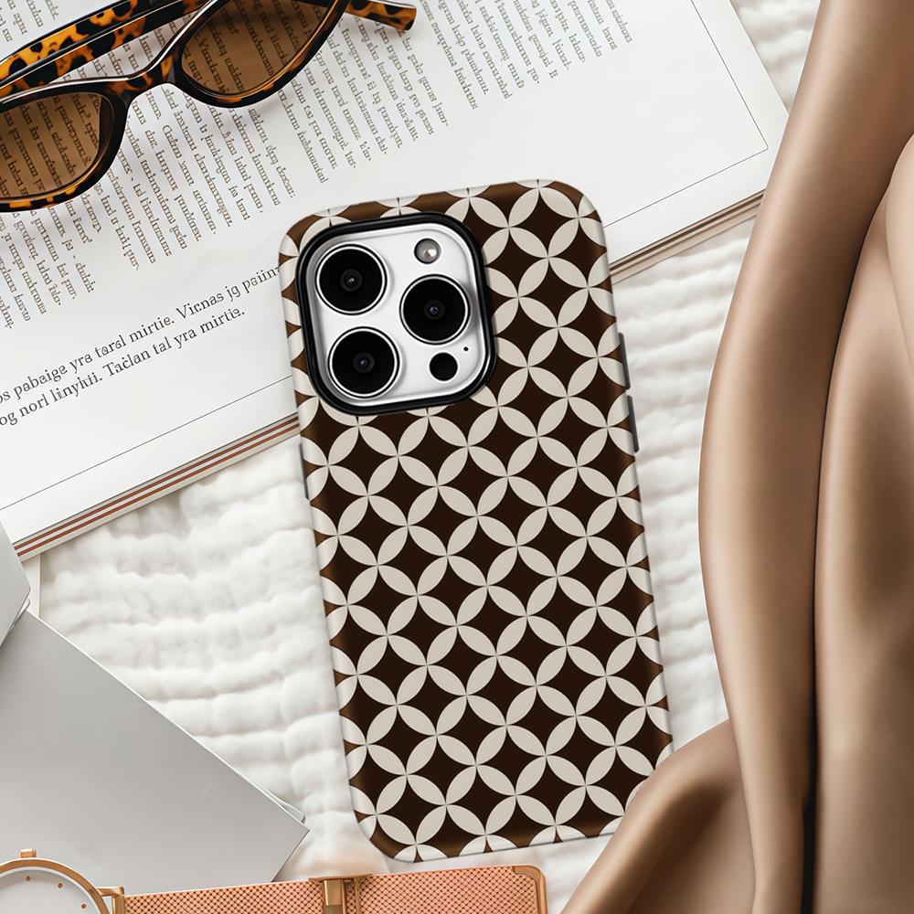 Coque de téléphone Motifs Mocha pour IPhone 17 16 15 14 13 Pro Max Plus pour Coque Robuste Magnétique Simple Double Couche