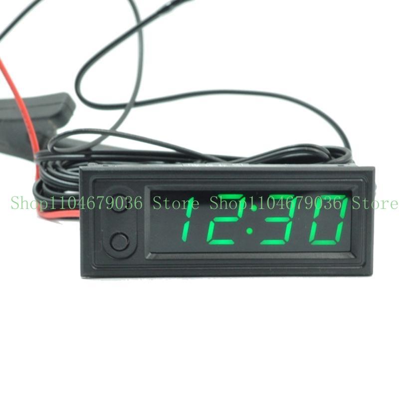 Adjustable Car Temperature Clock 12V 3 in 1 Thermometers Voltmeter Gauge Electronic Clock LED Digital Display LCD Screen