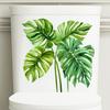 Elegant Tropical Leaves Toilet Stickers, Waterproof Removable Self-Adhesive Bathroom Wall Decals