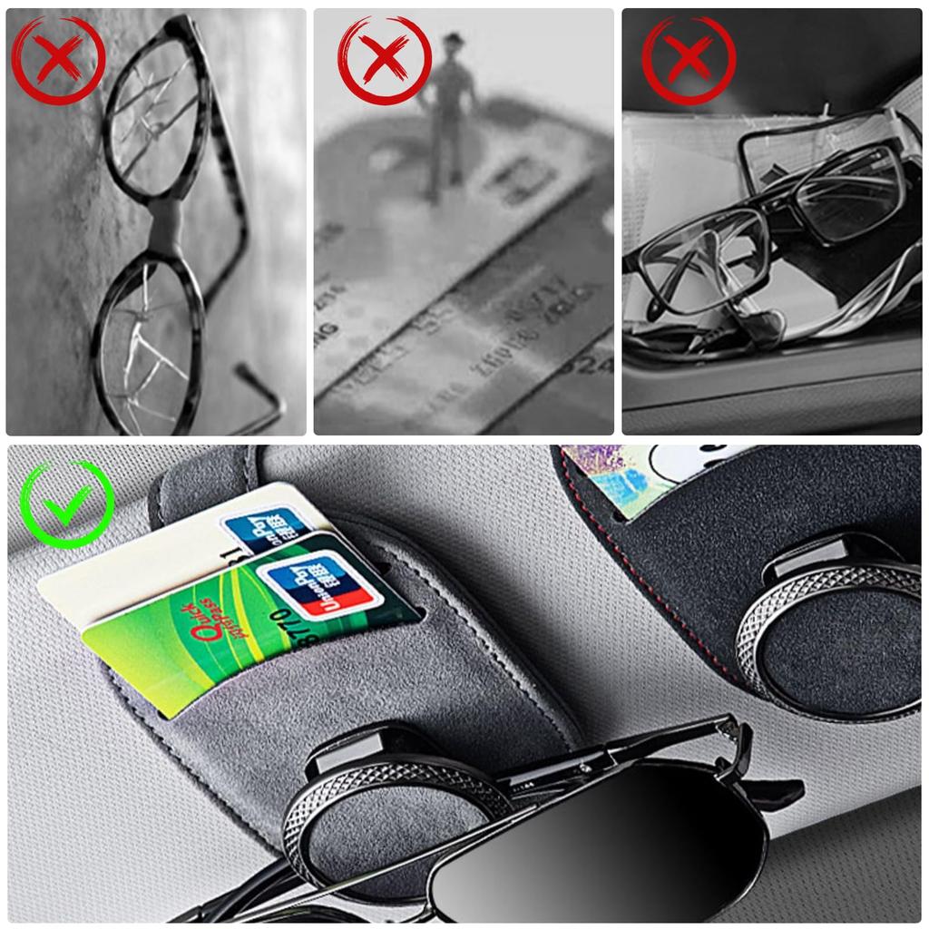 Ysemco Car Sunglasses Card Eyeglasses Sunglasses Car Sunglasses Car Eyeglasses 2 Card Easy Installation Holder, Holder, Holder, Clip, Clip, Holder,