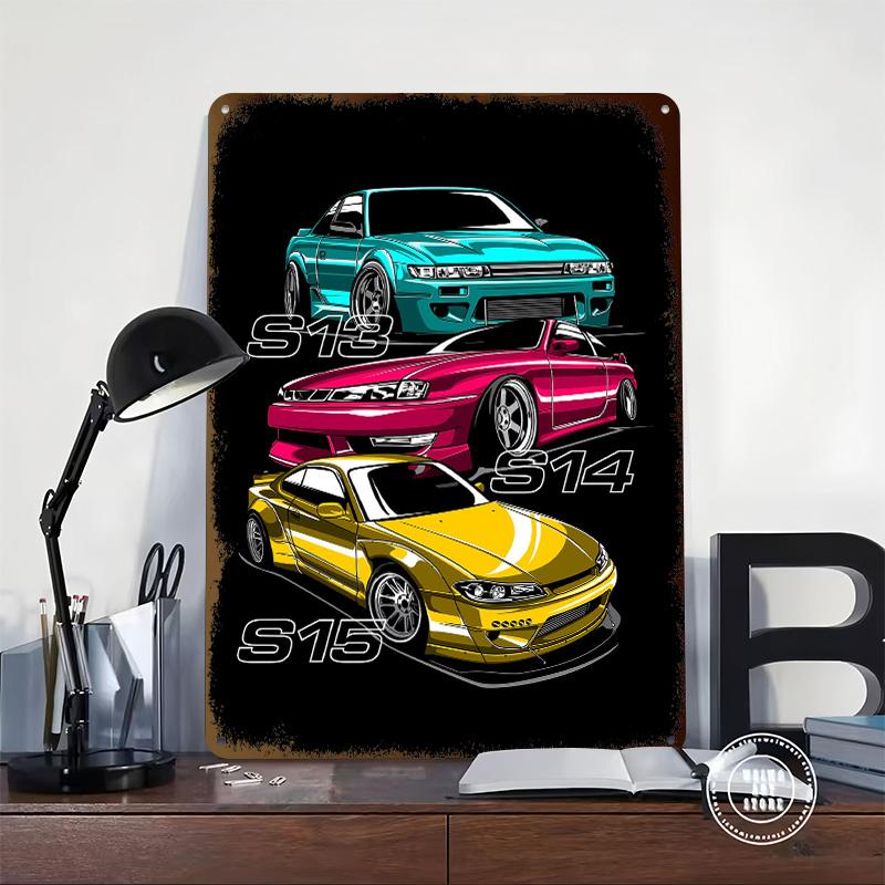 Sports Car Silvia S13 Office Decoration Gaming S14 Home Decorations Bar Accessories House Desk Decor Wall Art of Murals Interior