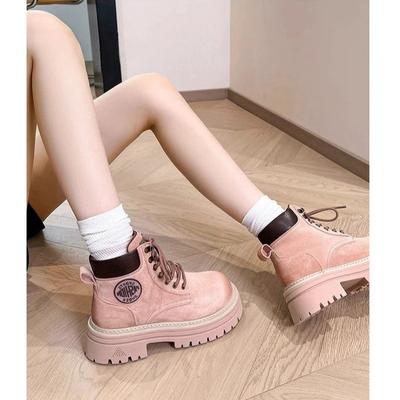 Britische Martin Stiefel Damen Frühling 2025 neue Retro Erhöhung Rhabarberstiefel dicksohlige kurze Stiefel Workwearstiefel Kinder