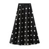 Women's Polka Dot Flowy Maxi Skirts A-Line High Waisted Vintage Retro Elegant Spring Summer Swing Long Midi Skirts for Women Going Out Party Skirt