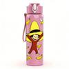 1PC Yellow Hat Cartoon Monkey 750ml Color Plastic Water Bottle Leakproof Flip Straw Lid For Sports Office Home Use