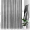 180x180CM Shower Curtain with Stainless Steel Buckle 12 Hooks Grey Grid PEVA Bath Curtain Set for