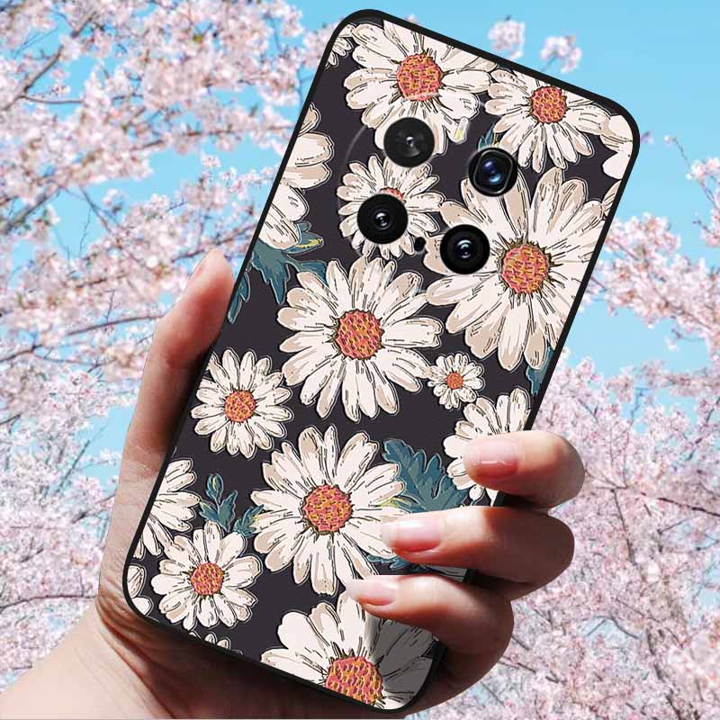 For Honor Magic7 Pro / Magic7 5G Cases 3D Relief Flower Emboss Soft Silicone For Magic7 Pro Magic 7 3D Cartoon Back Cover Cases