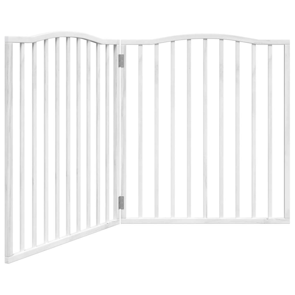 Vidaxl Foldable Dog Gate, With Door, 4 Panels, White, 320 Cm