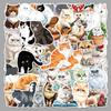 52-Pack Persian Cat Stickers: Cute Cartoon Designs for Water Bottles, Phones, and Suitcases